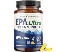 EPA Ultra 1,105MG | Heart Health & Cellular Function Support | Omega 3 Fish Oil | 1,650MG Total Omega-3 Fatty Acids | High Strength EPA Supplement | Sustainably Sourced & Gluten-Free | 60 Ct.