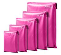 EPACKAGING 125 Mixed Hot Pink Parcel Bags, Tamper-Proof Strong Postal Packaging Bags for Shipping, Mailing & Delivery, 5 Sizes Small to Large, 25 Each