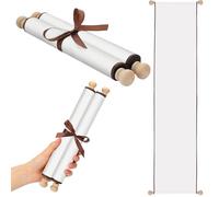 Epakh 1 Pack Blank Paper Scrolls Wrapped on Wood Rod for Writing, Drawing, Calligraphy, Wedding Vows, Cosplay Prop, Renaissance Festivals, Tabletop Role Playing