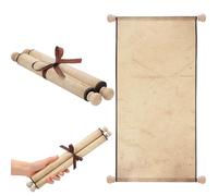 Epakh 1 Pack Blank Paper Scrolls Wrapped on Wood Rod for Writing, Drawing, Calligraphy, Wedding Vows, Cosplay Prop, Renaissance Festivals, Tabletop Role Playing(Retro,11 x 19 Inches)