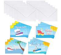Epakh 12 Pack Cruise Staff Thank You Cards with Envelopes, Cruise Accessories Note Cards Nautical Thank You Gift for Staff Ship Boat Birthday Card Greeting Cards for Expressing Thanks