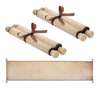 Epakh 2 Pack Blank Paper Scrolls 9 x 72 Inches Wrapped on Wood Rod for Writing, Drawing, Calligraphy, Wedding Vows, Cosplay Prop, Renaissance Festivals, Tabletop Role Playing Game(Old Color)