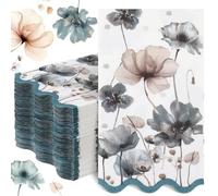 Epakh 200 Pcs Bulk Paper Guest Towels Floral Napkin 2 Ply Disposable Boho Vintage Flower Dinner Napkins Watercolor Spring Decorative Botanical Hand Towel for Bathroom Wedding Holiday Party, 7.9 x 4.3"