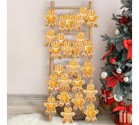 Epakh 24 Pcs Christmas Gingerbread Man Gift Bags Winter Snow Gingerbread Man Kraft Paper Bags 24 Days Xmas Advent Countdown Christmas Candy Goodie Treat Grocery Pouch for Xmas Party Favor Gift