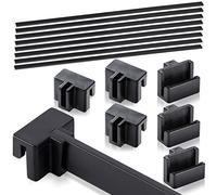 Epakh 24 Pcs Hanging File Rail and Clip Set 16 Black Clips 8 PVC Cabinet Rails Drawer Support Plastic for Home Office Storage to Keep Your Folders Neat Organized