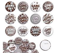 Epakh 48 Pcs Maroon Game Day Badges Football Tailgate Buttons Game Day Pins Tailgate Buttons Match Souvenirs for College Football Gameday Themed Party, about 1.5 inches/ 3.8 cm, Metal, no gemstone