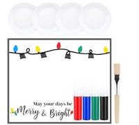 Epakh May Your Days Be Merry and Bright, Christmas Handprint Craft Kit, DIY Fingerprint Art for Family Activity with Wooden Board, Paint and Brushes