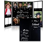 Epakh School Years Picture Frame Pre-k to 12 Multi Picture Frame Displays Two 4 x 6 Photos and Twelve 2 x 3 Pictures Folding Booklet with Slide for college College Graduation Photographs