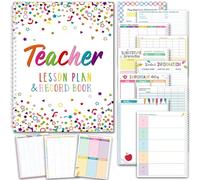 Epakh Teacher Planner and Record Book Combination 8.7 x 11.2 Inch Teacher Grade Book Lesson Planners 2026-2027 Spiral Academic Classroom Attendance Essentials Organizers Homeschool Office Supplies