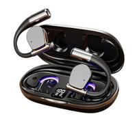 ePalZoneXP Wireless Earbuds, Open-Ear Bluetooth 5.4 Sport Headphones, Long Battery Earphones, Clear Audio, LED Power Display, Workout & Travel UK (Black)