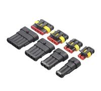 EPANO 1/2/3/4/5/6 Way PBT Flame Retardant Material AMP Seal Waterproof Electrical Wire Connector Plug for Car Waterproof Connector(2 Hole)