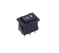 EPANO 10PCS 6A/250V 10A/125V 6 Pin 21 * 15 mm 2 Position 3Position Boat Rocker Switch on off Switch KCD1 Black 21x15mm AC(6Pin ON-OFF-ON)