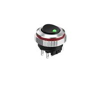 EPANO 16MM round rocker switch, high current 7A, 2NO/2NO2NC optional, chrome-plated button or oxidized black button optional 5-24V 2 positions(4pin G(black key),2NO)