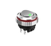 EPANO 16MM round rocker switch, high current 7A, 2NO/2NO2NC optional, chrome-plated button or oxidized black button optional 5-24V 2 positions(4pin G(Silver key),2NO)