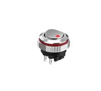 EPANO 16MM round rocker switch, high current 7A, 2NO/2NO2NC optional, chrome-plated button or oxidized black button optional 5-24V 2 positions(4pin R(Silver key),2NO)