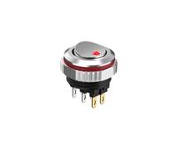 EPANO 16MM round rocker switch, high current 7A, 2NO/2NO2NC optional, chrome-plated button or oxidized black button optional 5-24V 2 positions(6pin R(Silver key),2NO2NC)