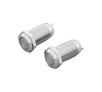 EPANO 1pc 10MM 2pin Panel Hole Metal Push Button Switch Latching Power Push Button High Head Self Locking/Reset Soldering IP67 1NO(Ping,Self Locking)