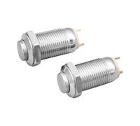 EPANO 1pc 10MM 2pin Panel Hole Metal Push Button Switch Latching Power Push Button High Head Self Locking/Reset Soldering IP67 1NO(Gao,Self Reset)