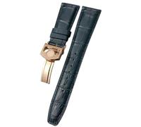 EPANO 20mm 21mm 22mm Cowhide Watchband for IWC Big Pilot's Watches Portofino Portugieser Real Leather Watch Strap Wristband Bracelets(Blue rosegold2,20mm)