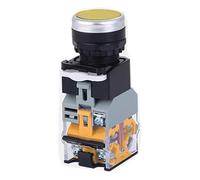 EPANO 22mm LA38-11D/11DS Quality Sliver Contact Push Button Switch with Light on/Off Momentary/Latching220V 24V LED Indicators Self-locking(Yellow-01,6V)