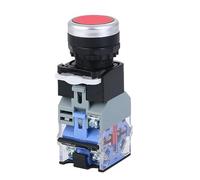 EPANO 22mm LA38-11D/11DS Quality Sliver Contact Push Button Switch with Light on/Off Momentary/Latching220V 24V LED Indicators Self-locking(Red,220V)