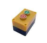 EPANO 2P Push Button Switch Momentary Reset Control OFF-ON Yellow Plastic Box Waterproof Plastic NO NC Electric Use