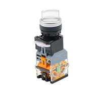 EPANO LA38-11XD/2 Rotary push button switch with lamp 22MM 2 position 3 position latching LED Silver contact knob switches Multicolor(White,12V_2 POSITION (1NO 1NC))