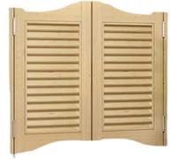 EPANO LXXW Cafe Swinging Doors Bar Cafe Swing Door, Interior Solid Wood Louvre Swing Door, Auto Close Fence Half Waist Door, Custom Half Waist Fence Door(Original Wood,90x90cm(WxH))