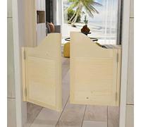 EPANO LXXW Cafe Swinging Doors Vintage Solid Wood Louvre Partition Door,interior Decoration,cafe Bar Revolving Door,custom Size And Colour Available Half Waist Fence Door(No Paint,120x90cm)