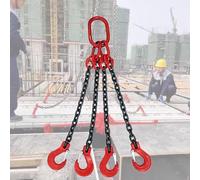 EPANO LXXW Lifting Chains 3 Ton Rated Chain Sling to Move Heavy Equipment, G80 Mn-Steel Lifting Chains with 4 Leg Grab Hooks Chain Sling(78.7in/2m/6.6ft)
