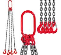 EPANO LXXW Lifting Chains Heavy Duty Lifting Chains, 4 Legs Lifting Hook Chain Sling, 4 Ton Capacity, 100cm/200cm/300cm Length Chain Sling(300CM)