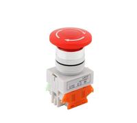 EPANO Mushroom Head LAY37 Emergency Stop Push Button Switch Self-lock/Latchiing LAY7 PBC Y090-11ZS Power NO/NC 4 Screw Terminals(2NC,25mm)