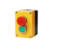 EPANO Waterproof Two Position Push Button Switch With Control Yellow Plastic Box Plastic NO NC Momentary Reset Electric Use(Emergency stop-02)