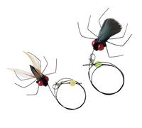 Epargnaro Feather Cat Toy Attachments - 2 Pcs Handmade Simulation Insects Natural Flies - Cat Toy Wand Refills - Mini Insects Cat Lures Wand Attachment Replacement for Kitty Kitten Indoor Accessories