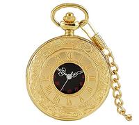 EPASHA Pocket Watch,Pocket Watch Black Numerals Quartz Pocket Watch Men Women Black Hollow Case Vintage Pendant Necklace Best Gifts for Men Women (Color : Gold 80cm Chain) (Color : Gold 30cn Chain)