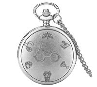 EPASHA Pocket Watch,Pocket Watch Retro Bronze Clock Lightning Glasses Quartz Pocket Watch Necklace Flash Glasses Graphic Pendant Chain Art Antique Gifts (Color : Gold) (Color : Silver)