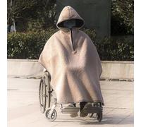 EPASHA Wheelchair Blanket Winter Thicken Warm Cover, Fleece-Lined Travel Thermal Blanket for Leg and Whole Body Warmth of Elderly, Light Brown, 130x100cm/51.2x39.4 inch