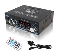 ePathChina AK35 2-Channel Stereo Power Amplifier 2×30W with Bluetooth, USB/SD/AUX/RCA Input, Bass & Treble Control, FM Radio, Aluminum Alloy - Mini Hi-Fi & Karaoke for Car, Home & Desktop Speakers