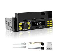 ePathChina Bluetooth Car Stereo with APP Car Finder, Single DIN 12V MP3 Player Fast Charge, FM Radio, USB/SD/AUX Input, Hands-Free Calling, Built-in Phone Holder, 4x45W Car Audio Receiver