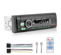 ePathChina Car Audio Bluetooth LCD Single DIN Car Stereo, 12V Car Radio MP3 Player with Hands-Free, Dual USB, Voice Assistant & App Control, Supports FM/MP3/WMA/FLAC/AUX/TF