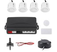 ePathChina Car Parking Sensor System, 4 Sensors Reverse Backup Radar Compatible with Android Car Player, Digital Distance Display & Buzzer Alert, Waterproof 12V Parking Assist Kit (White)