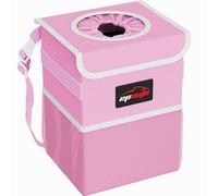 EPAUTO Waterproof Car Trash Can with Lid and Storage Pockets, Pink