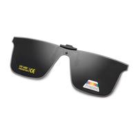 Epavouos Polarised Clip-On Sunglasses UV400 Anti-Glare Lenses Laser Edge Sporty Design Unisex, black