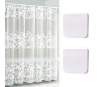 EPCDBBRT 1 Piece Floral, 3D Pattern Shower Curtain, Size 180*180Cm, White Transparent, Waterproof, Mildew Resistant, Bathroom Curtain