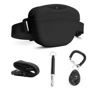 EPCDBBRT 1Pc Pet Training Fanny Pack With 1Pc Pet Clicker And 1Pc Whistle, Pet Training Food Bag, Portable Dog Food Bag (Black)