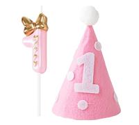 EPCDBBRT 1st Birthday Candle, Number 1, Pink, Girl's First Birthday Party Accessory, Unscented