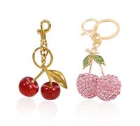 EPCDBBRT 2 Pieces Keychains, Cherry Pendants, Luggage Accessories, Women's Keychains, Lucky Keychains, Gifts for Women
