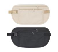 EPCDBBRT 2 Pieces of Close-Fitting Waist Bags, Travel Portable Waist Bags, Card Protection Bags, Cycling Waist Bags, Adjustable Waist Bags, Multifunctional Zipper Waist Bags