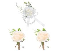 EPCDBBRT 2 Pieces Of Decorative Corsages, 1 Piece Of Decorative Wrist Flowers, Elegant And Gorgeous Design, Bridal Bridesmaid Party, Adding To The Overall Look, Suitable For Weddings And Banquets.