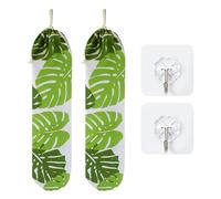 EPCDBBRT 2 Pieces Of Garbage Bag Organizers, 2 Pieces Of Transparent Hooks, Cotton And Linen Grocery Bags, Portable Shopping Bags, Foldable Organizer Bags